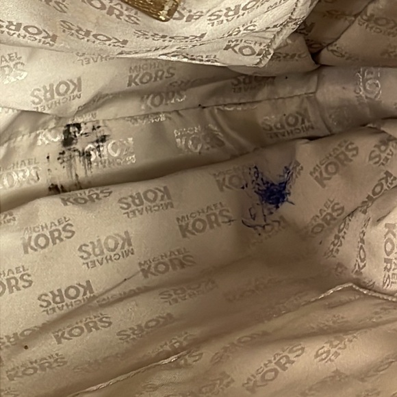 Michael Michael Kors Sequin Gold Tan Logo Large Shopper Tote Bag - Picture 11 of 13